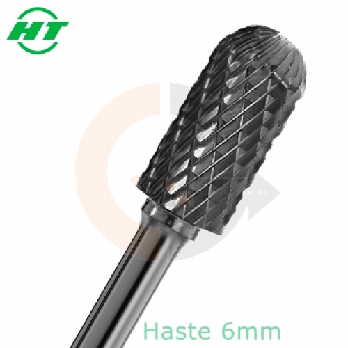 Lima Rotativa Cilíndrica Topo Esférico 12 x 25mm Metal Duro, Quebra Cavaco Lima Rotativa Cilíndrica Topo Esférico 12 x 25mm Metal Duro, Quebra Cavaco