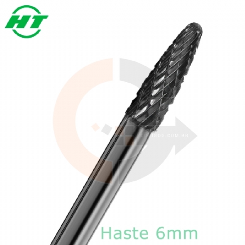 Lima Rotativa Árvore Arredondada 6 x 19mm Metal Duro, Quebra Cavaco Lima Rotativa Árvore Arredondada 6 x 19mm Metal Duro, Quebra Cavaco