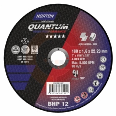 Disco de corte Quantum 7 pol. x 1.6mm BHP 12 Norton Disco de corte Quantum 7 pol. x 1.6mm BHP 12 Norton