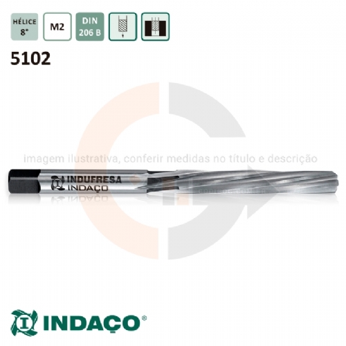 Alargador Manual 12mm Canal Helicoidal, Din 206 B, Indaço Alargador Manual 12mm Canal Helicoidal, Din 206 B, Indaço