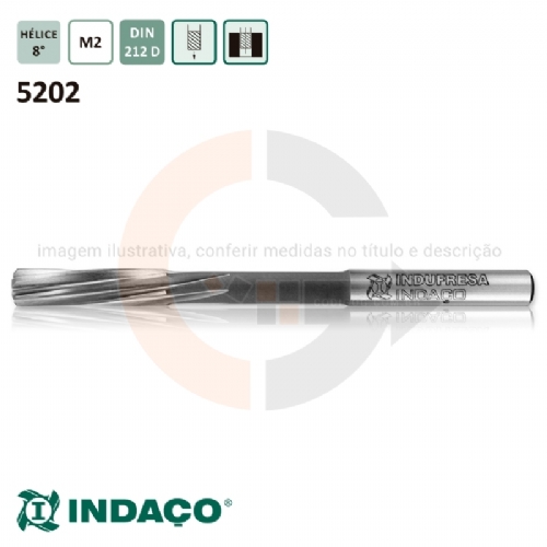 Alargador Máquina 7mm Canal Helicoidal, Din 212 D, Indaço Alargador Máquina 7mm Canal Helicoidal, Din 212 D, Indaço