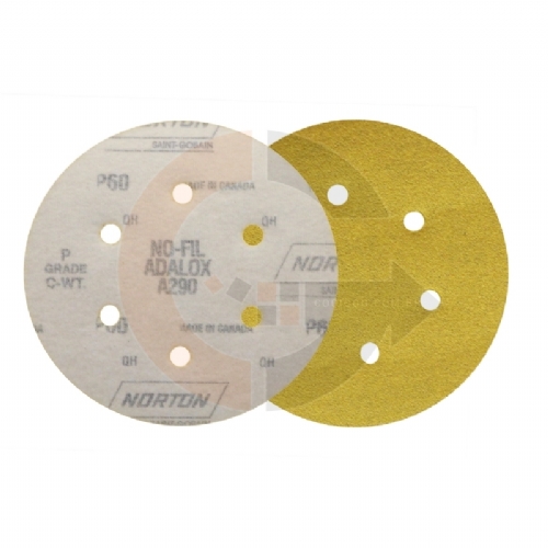 Disco de lixa Norton A290 para Hookit com pluma, Grão 60 Disco de lixa Norton A290 para Hookit com pluma, Grão 60