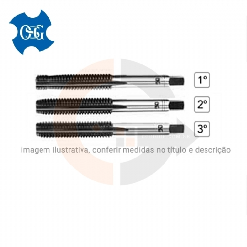 Macho Manual M12 x 1.75 Com Guia M104 ES OSG HSS jogo com 3 pecas Macho Manual M12 x 1.75 Com Guia M104 ES OSG HSS jogo com 3 pecas