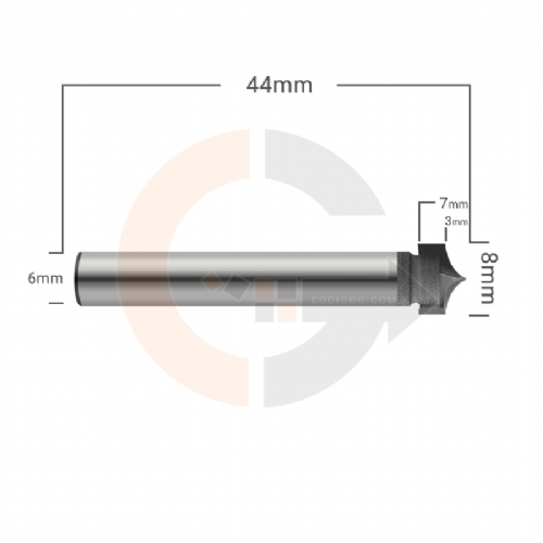 Ampliar foto Fresa de arredondar cantos 8mm para madeira e MDF Metal Duro