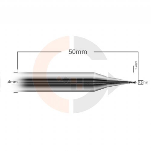 Ampliar foto Micro fresa esferica de 2 cortes 0.6mm x 1.2mm Metal Duro HRC60 Ampliar foto Micro fresa esferica de 2 cortes 0.6mm x 1.2mm Metal Duro HRC60