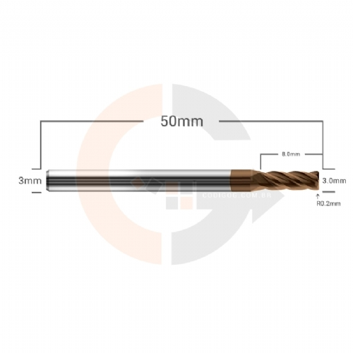 Ampliar foto Fresa Toroidal 4 cortes 3mm R0.2 Haste 3mm Metal Duro HRC55 cobertura Altisin Ampliar foto Fresa Toroidal 4 cortes 3mm R0.2 Haste 3mm Metal Duro HRC55 cobertura Altisin