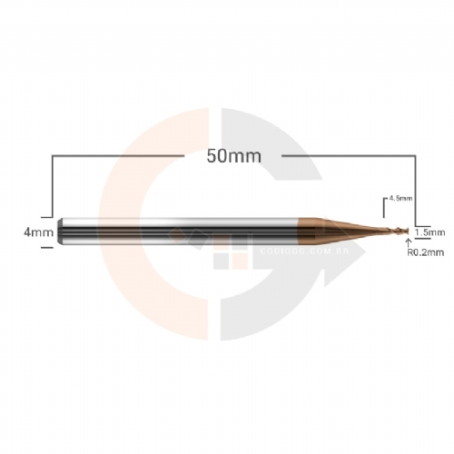 Ampliar foto Fresa Toroidal 2 cortes 1.5mm R0.2 Metal Duro HRC55 cobertura Altisin Ampliar foto Fresa Toroidal 2 cortes 1.5mm R0.2 Metal Duro HRC55 cobertura Altisin