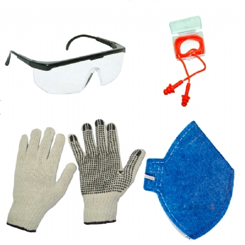 Kit 2 de EPIs   Oculos   Luvas  Protetores Auricular e Mascaras Respiratoria