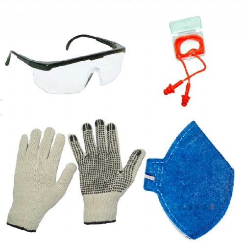 Kit 2 de EPIs Oculos Luvas Protetores Auricular e Mascaras Respiratoria Kit 2 de EPIs Oculos Luvas Protetores Auricular e Mascaras Respiratoria