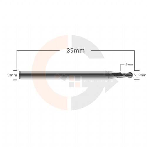 Ampliar foto Fresa OSG Hy PRO Metal Duro Topo Esferico 2 Cortes 2.5mm x 8.0mm Ampliar foto Fresa OSG Hy PRO Metal Duro Topo Esferico 2 Cortes 2.5mm x 8.0mm