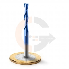 Fresa 2 Cortes Espiral 4.0mm x 25mm Metal Duro com Nano Blue