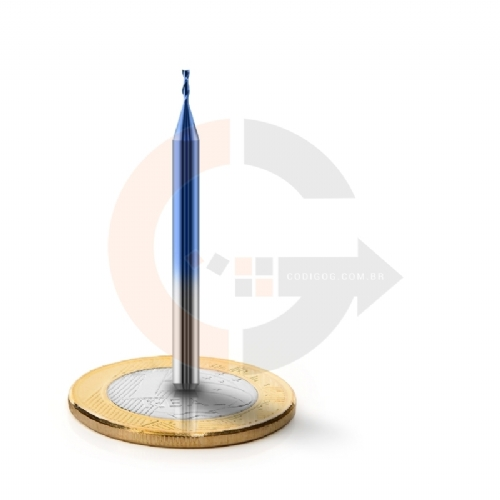 Fresa 2 Cortes Espiral 0.8mm x 3.0mm Metal Duro com Nano Blue Fresa 2 Cortes Espiral 0.8mm x 3.0mm Metal Duro com Nano Blue