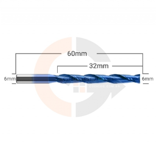 Ampliar foto Fresa 2 Cortes Espiral 6mm x 32mm Metal Duro com Nano Blue Ampliar foto Fresa 2 Cortes Espiral 6mm x 32mm Metal Duro com Nano Blue