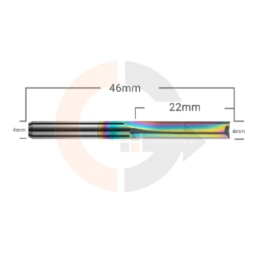Ampliar foto Fresa para MDF 2 Cortes Retos 4.0mm x 22mm Metal Duro Cobertura DLC Ampliar foto Fresa para MDF 2 Cortes Retos 4.0mm x 22mm Metal Duro Cobertura DLC