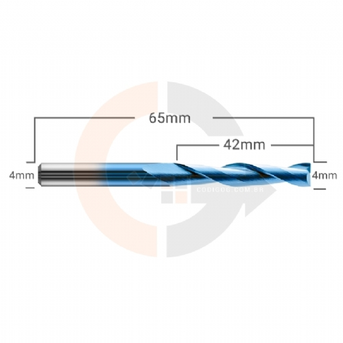 Ampliar foto Fresa 2 Cortes Espiral 4.0mm x 42mm Metal Duro com Nano Blue Ampliar foto Fresa 2 Cortes Espiral 4.0mm x 42mm Metal Duro com Nano Blue