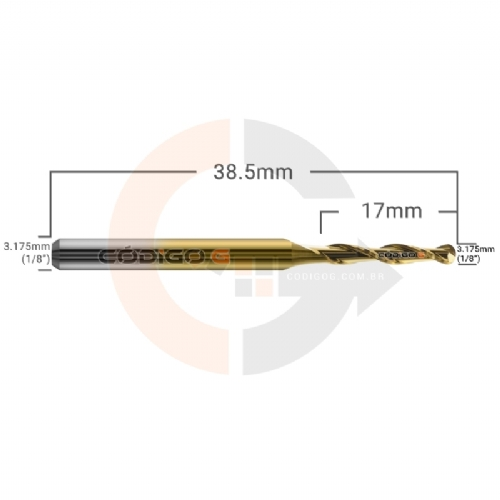 Ampliar foto Fresa Esferica Ball Nose 3.175mm x 17mm com Titanio Ampliar foto Fresa Esferica Ball Nose 3.175mm x 17mm com Titanio