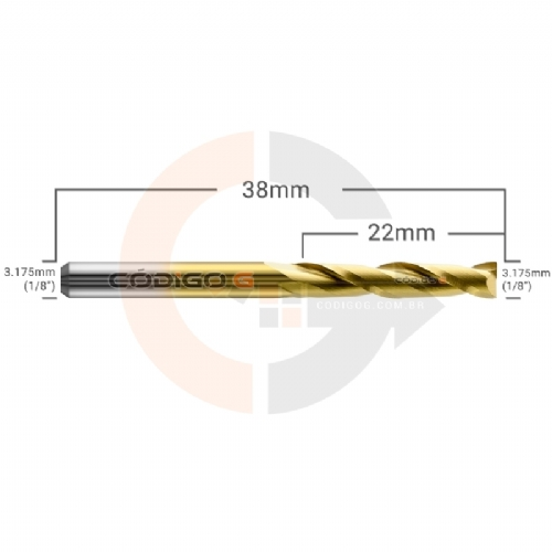 Ampliar foto Fresa Topo 2 Cortes 3.175mmx22mm Metal Duro com Titanio Ampliar foto Fresa Topo 2 Cortes 3.175mmx22mm Metal Duro com Titanio