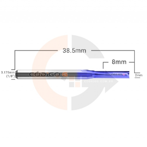 Ampliar foto Fresa para MDF 2 Cortes Retos 2.0mm x 8.0mm Metal Duro Nano Cobertura Ampliar foto Fresa para MDF 2 Cortes Retos 2.0mm x 8.0mm Metal Duro Nano Cobertura