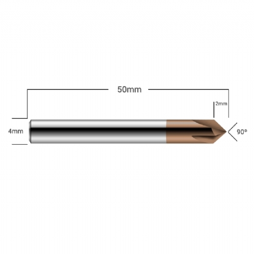 Ampliar foto Fresa de Metal Duro para Chanfro em Aco 4.0mm x 90 graus cobertura CrAITiN HRC55 Ampliar foto Fresa de Metal Duro para Chanfro em Aco 4.0mm x 90 graus cobertura CrAITiN HRC55