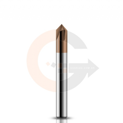 Fresa de Metal Duro para Chanfro em Aco 6.0mm x 90 graus cobertura CrAITiN HRC55 Fresa de Metal Duro para Chanfro em Aco 6.0mm x 90 graus cobertura CrAITiN HRC55