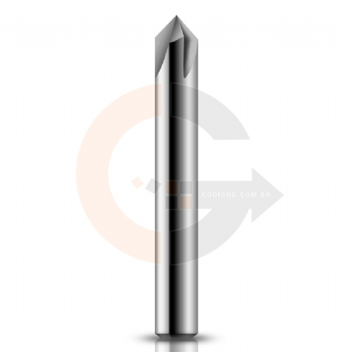 Fresa de Metal Duro para Chanfro em Aluminio 8.0mm x 90 graus  HRC55