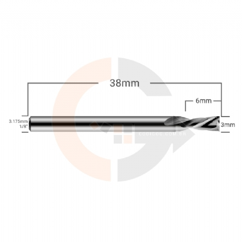 Ampliar foto Fresa Down Cut para chapas de Aluminio 2 cortes 3.0mm Metal Duro Ampliar foto Fresa Down Cut para chapas de Aluminio 2 cortes 3.0mm Metal Duro