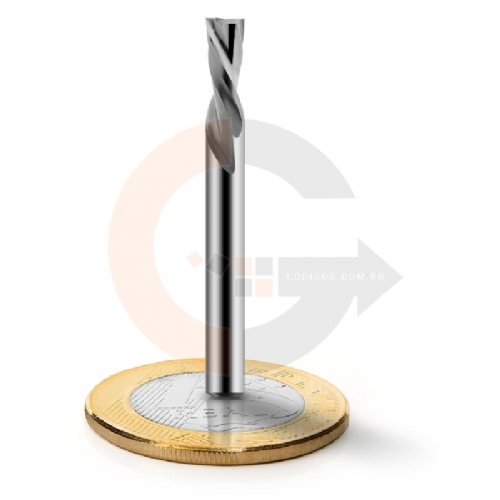 Fresa Down Cut para chapas de Aluminio 2 cortes 4.0mm Metal Duro Fresa Down Cut para chapas de Aluminio 2 cortes 4.0mm Metal Duro