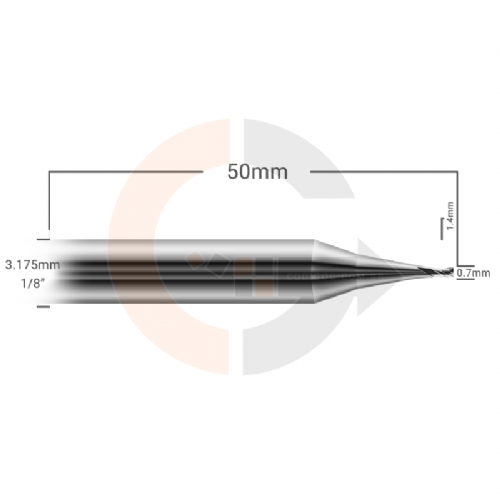 Ampliar foto Micro Fresa 0.7mm Topo Reto 2 cortes Haste 1 8 Metal Duro HRC55 Ampliar foto Micro Fresa 0.7mm Topo Reto 2 cortes Haste 1 8 Metal Duro HRC55