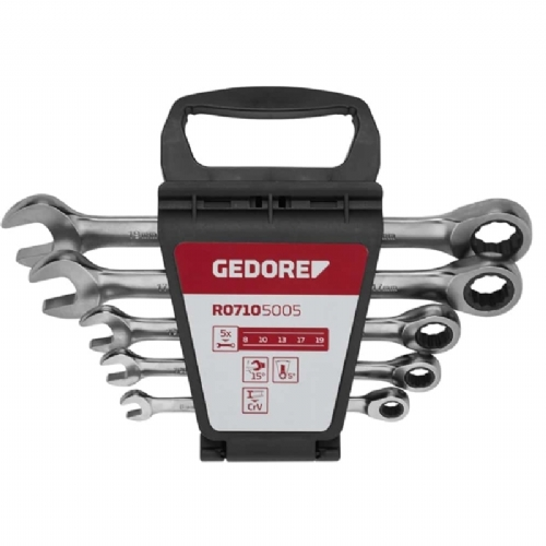 Jogo de Chave Combinada com Catraca de 8 a 19mm com 5 pecas Gedore Red 3300849 Jogo de Chave Combinada com Catraca de 8 a 19mm com 5 pecas Gedore Red 3300849