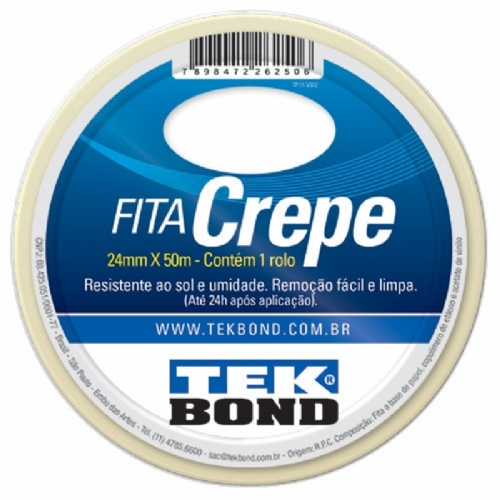 Fita Crepe 24mm x 50m Tekbond Fita Crepe 24mm x 50m Tekbond