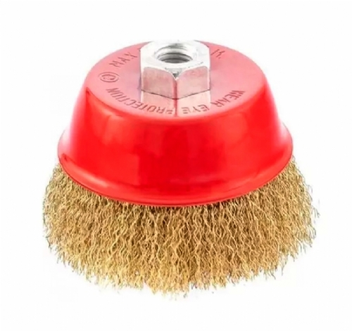 Escova Latonada de Aco Carbono Tipo Copo 4 pol. Rosca M14 MTX 746059 Escova Latonada de Aco Carbono Tipo Copo 4 pol. Rosca M14 MTX 746059
