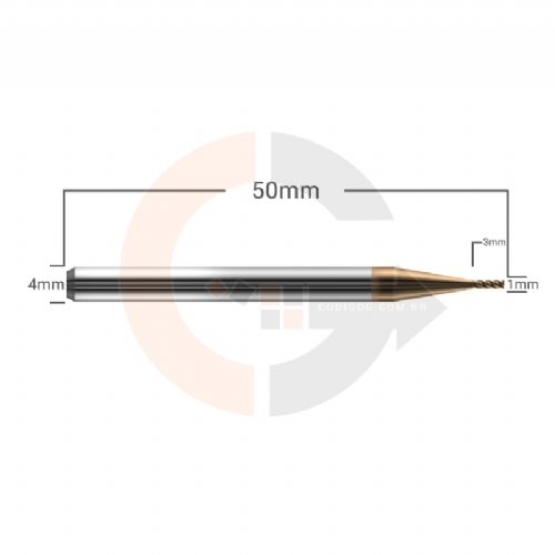 Ampliar foto Fresa de Metal Duro Para Ferro e Aco 4 Cortes HRC55 1.0mm x 3.0mm Ampliar foto Fresa de Metal Duro Para Ferro e Aco 4 Cortes HRC55 1.0mm x 3.0mm