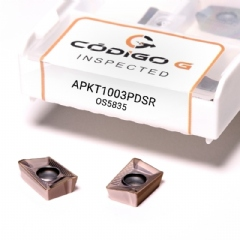 Inserto APKT1003 PDSR TiAlSin Pastilha de Metal Duro para Aço, Grade 5835 - 10 peças Inserto APKT1003 PDSR TiAlSin Pastilha de Metal Duro para Aço, Grade 5835 - 10 peças