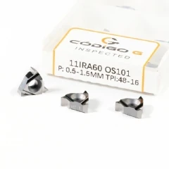Inserto de Rosca 11IR AG60 P0.5-1.5mm TPI 48-16 Pastilha de Metal Duro para Alumínio