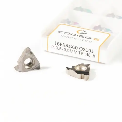 Inserto 16ERA G60 P0.5 3.0 TPI48 8 Pastilha de Metal Duro para Aluminio