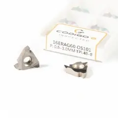 Inserto de Rosca 16ERA G60 P0.5-3.0mm TPI48-8 Pastilha de Metal Duro para Alumínio