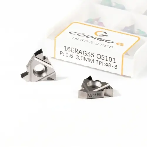 Inserto de Rosca 16ERA G55 P0.5 3.0mm TPI 48 8 Pastilha de Metal Duro para Aluminio Inserto de Rosca 16ERA G55 P0.5 3.0mm TPI 48 8 Pastilha de Metal Duro para Aluminio