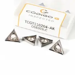 Inserto TCGT110204 AK Pastilha de Metal Duro com Cobertura DLC para Alumínio - 10 peças Inserto TCGT110204 AK Pastilha de Metal Duro com Cobertura DLC para Alumínio - 10 peças