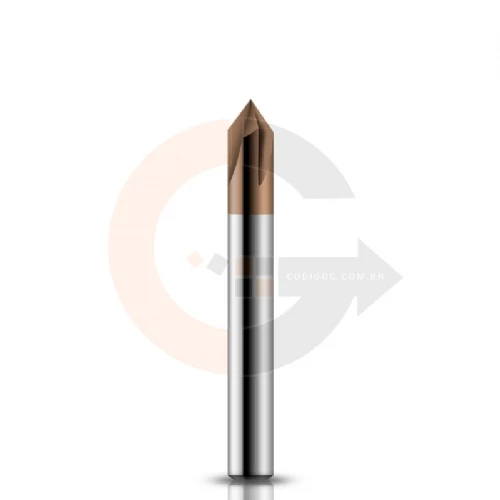 Fresa de Metal Duro para Chanfro em Aco 6.0mm x 60 graus cobertura CrAITiN HRC55 Fresa de Metal Duro para Chanfro em Aco 6.0mm x 60 graus cobertura CrAITiN HRC55