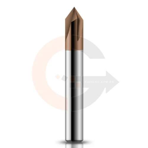 Fresa de Metal Duro para Chanfro em Aco 8.0mm x 60 graus cobertura CrAITiN HRC55 Fresa de Metal Duro para Chanfro em Aco 8.0mm x 60 graus cobertura CrAITiN HRC55
