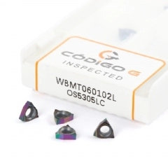 Inserto WBMT 060102L Pastilha de Metal Duro com Cobertura DLC para Alumínio- 10 peças