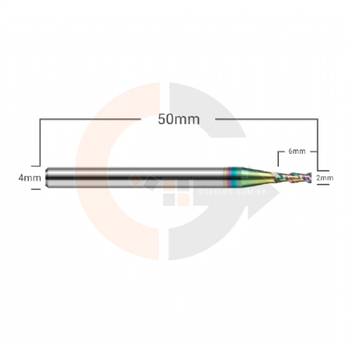Ampliar foto Fresa para Aluminio 2 Cortes 2.0mm x 6.0mm Metal Duro com Cobertura DLC Ampliar foto Fresa para Aluminio 2 Cortes 2.0mm x 6.0mm Metal Duro com Cobertura DLC