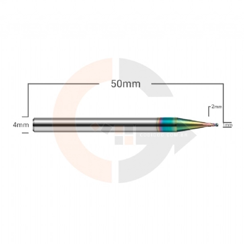 Ampliar foto Fresa para Aluminio Esferica 2 Cortes 1.0mm x 2.0mm Metal Duro com Cobertura DLC Ampliar foto Fresa para Aluminio Esferica 2 Cortes 1.0mm x 2.0mm Metal Duro com Cobertura DLC