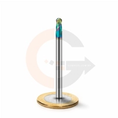 Fresa para Alumínio Esférica 2 Cortes 4.0mm x 8.0mm Metal Duro com Cobertura DLC