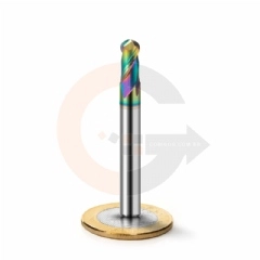 Fresa para Alumínio Esférica 2 Cortes 6.0mm x 12mm Metal Duro com Cobertura DLC