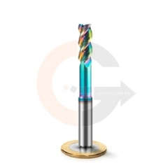 Fresa de Haste Aliviada 3 cortes 8.0mm x 20mm Matal Duro HRC55 DLC