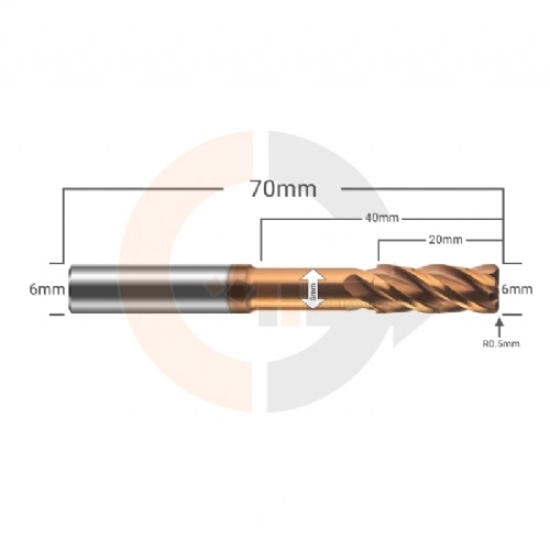 Ampliar foto Fresa de Haste Aliviada 4 cortes 6.0 x 20mm Matal Duro HRC55 Ampliar foto Fresa de Haste Aliviada 4 cortes 6.0 x 20mm Matal Duro HRC55