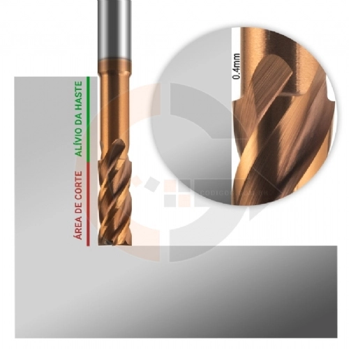 Ampliar foto Fresa de Haste Aliviada 4 cortes 6.0 x 20mm Matal Duro HRC55 Ampliar foto Fresa de Haste Aliviada 4 cortes 6.0 x 20mm Matal Duro HRC55