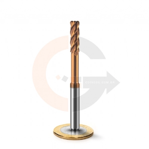 Fresa de Haste Aliviada Toroidal 4 cortes 6mm R1 Metal Duro HRC55 Fresa de Haste Aliviada Toroidal 4 cortes 6mm R1 Metal Duro HRC55