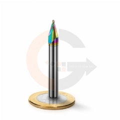Fresa Cônica Esférica 20º x 1.5mm Metal Duro HRC70 Cobertura DLC